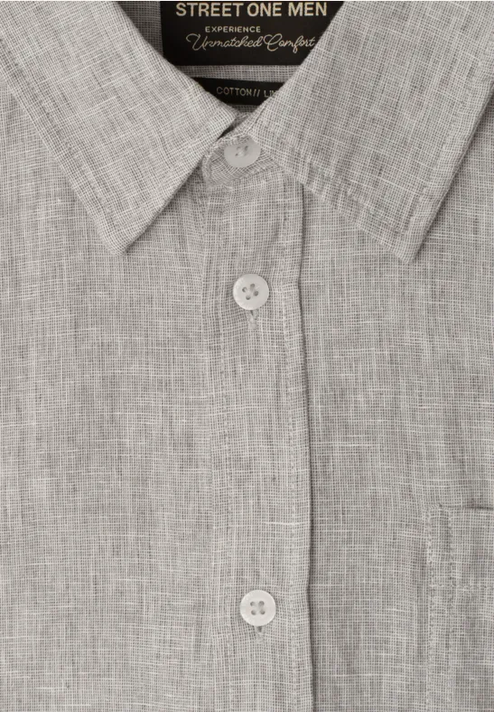 Chemise à manches courtes en lin mélangé oak brown