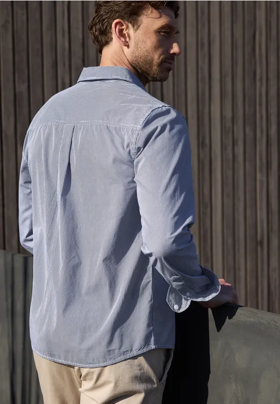 Langarm Hemd in Popeline Qualität bright white