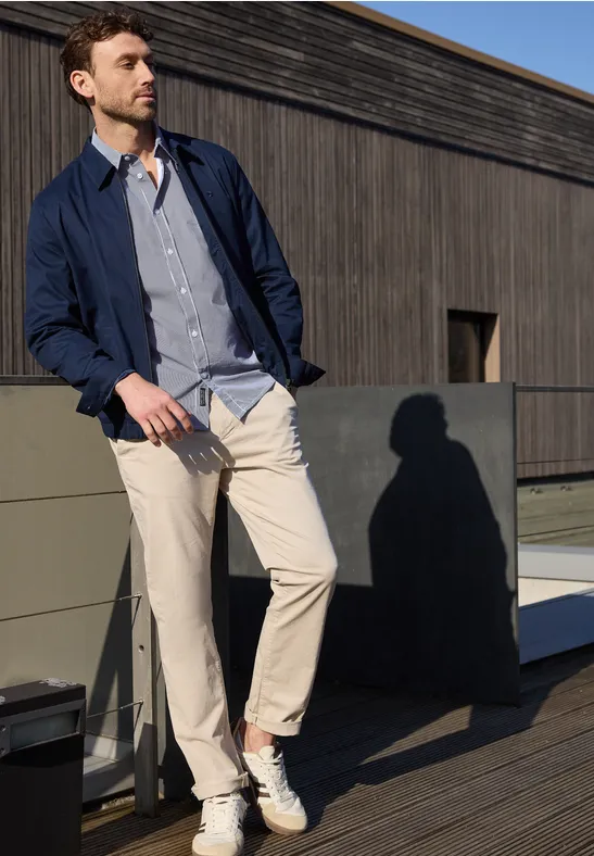 Langarm Hemd in Popeline Qualität bright white