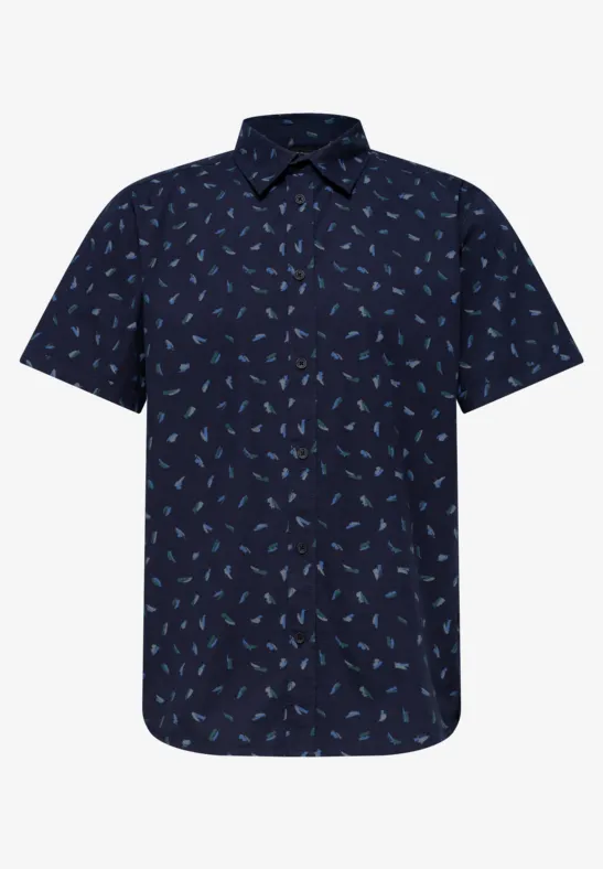 Koszula z krótkim rękawem i nadrukiem na całej powierzchni dark ink blue
