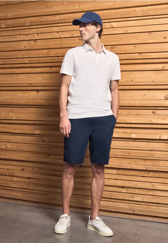 Relaxed Fit linnen shorts dark blue