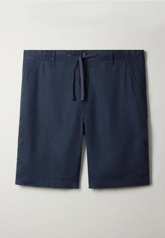 Relaxed Fit linnen shorts dark blue