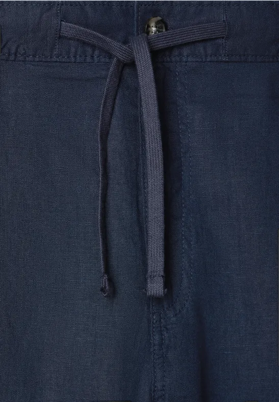 Relaxed Fit linnen shorts dark blue