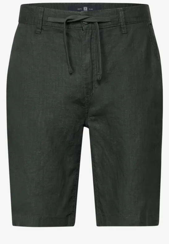 Relaxed Fit linnen shorts pine green