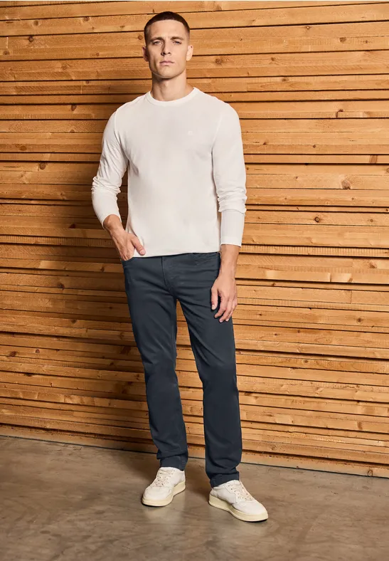 Slim Fit Hose grey blue