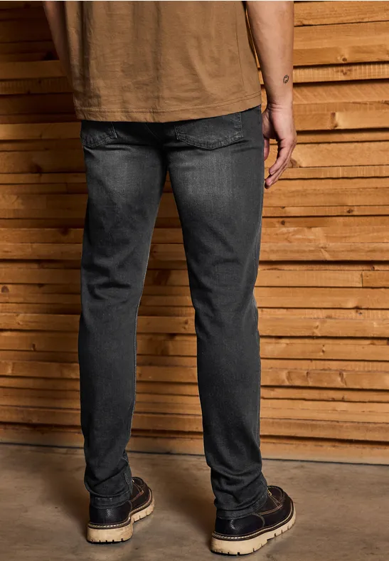 Jeans met smalle pijpen black random wash