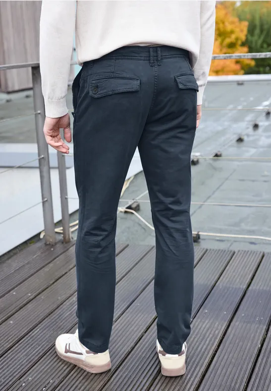 Chino souple au look délavé dark sky blue