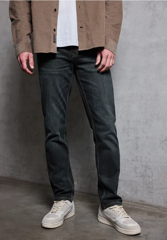 Slim Fit Jeans dark blue coated