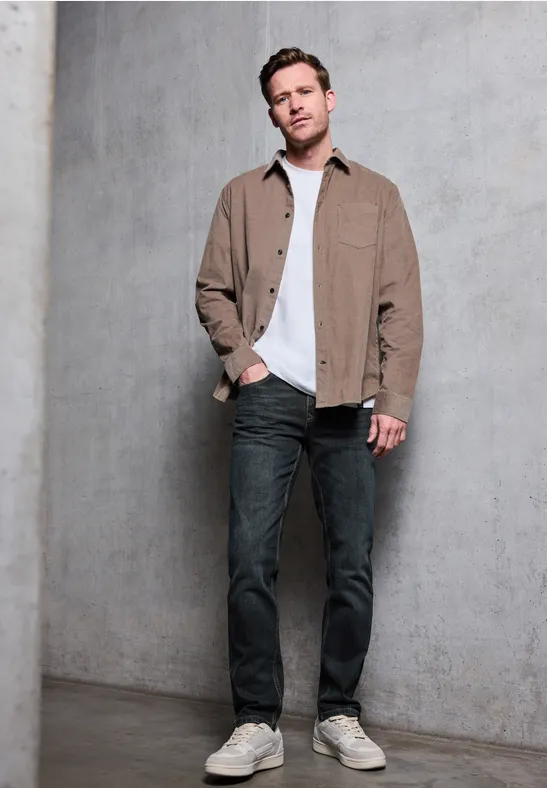 Slim Fit Jeans dark blue coated
