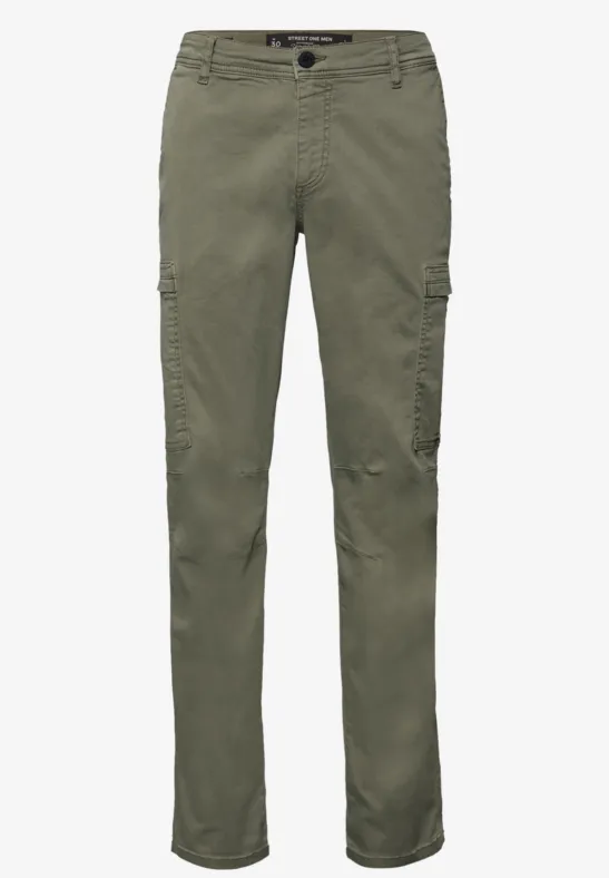 Pantalon cargo souple rustic green
