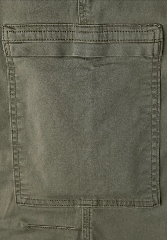 Pantalon cargo souple rustic green