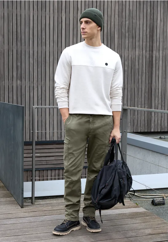 Pantalon cargo souple rustic green