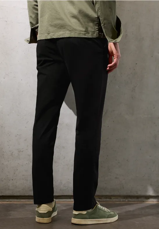 Chino met elastische tailleband Black
