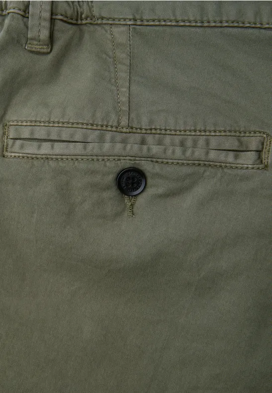 Chino met elastische tailleband rustic green