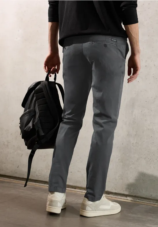 Chino met elastische tailleband industrial grey