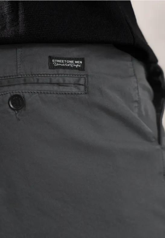 Chino met elastische tailleband industrial grey