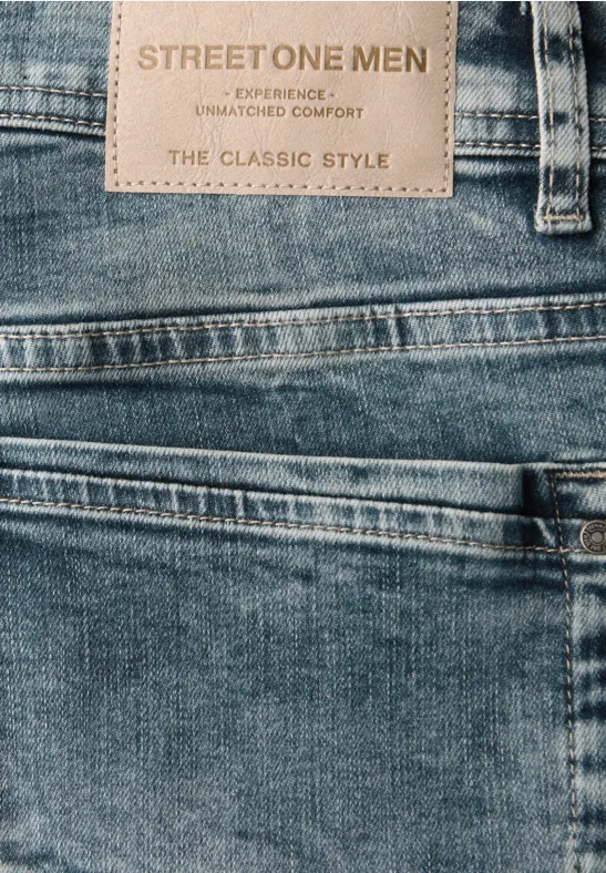 Straight Leg Jeans soft greencast random wash