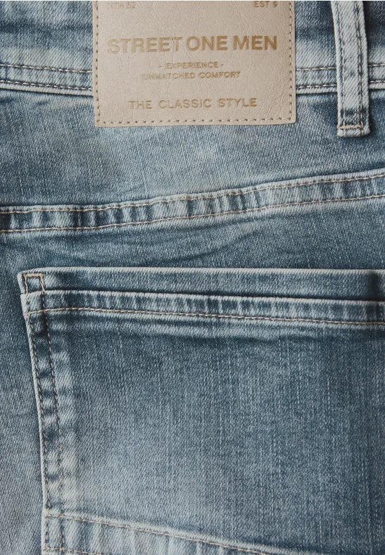 Slim Legs Jeans soft greencast random wash