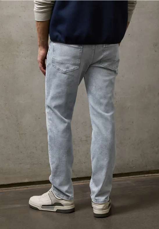 Jeans met smalle pijpen light grey random wash