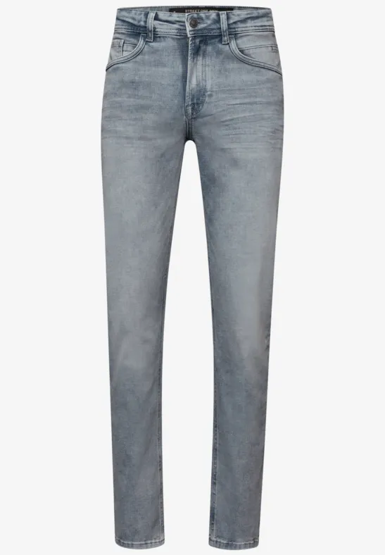 Jeans met smalle pijpen light grey random wash