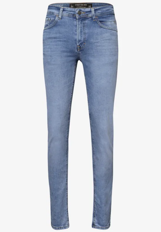 Jeans met smalle pijpen light blue wash