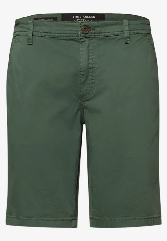 Chino Shorts im Regular Fit mit Flexbund smoke green