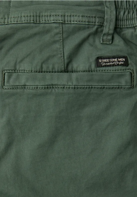 Chino Shorts im Regular Fit mit Flexbund smoke green