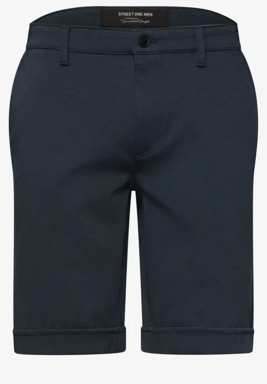 Short chino Regular Fit en jersey dark ink blue