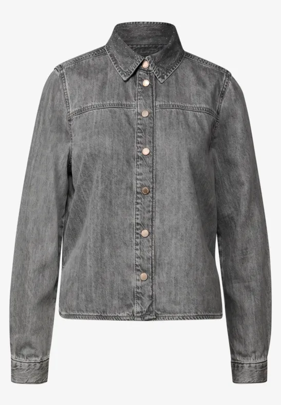 Denim overhemd grey random washed