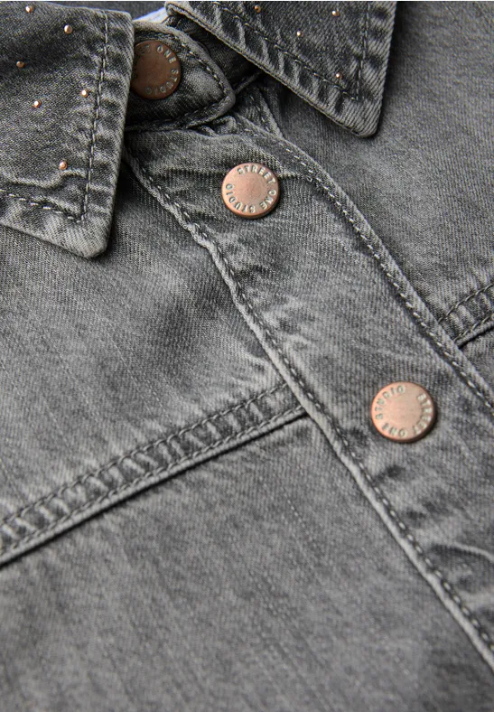 Denim overhemd grey random washed