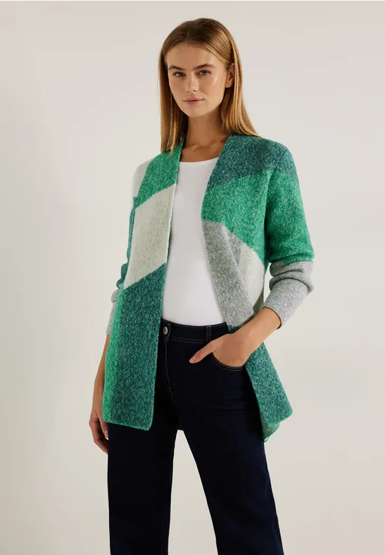 CECIL Offener Cardigan mit Muster für Damen in Grün CECIL
