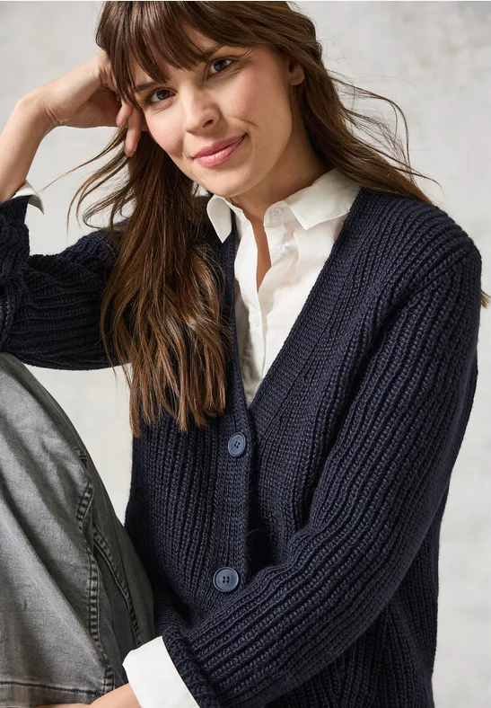 CECIL Grobstrick- Cardigan für Damen in Blau CECIL