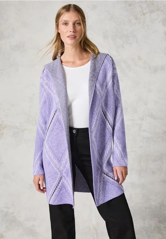 CECIL Offener Cardigan mit Kapuze für Damen in Lila CECIL