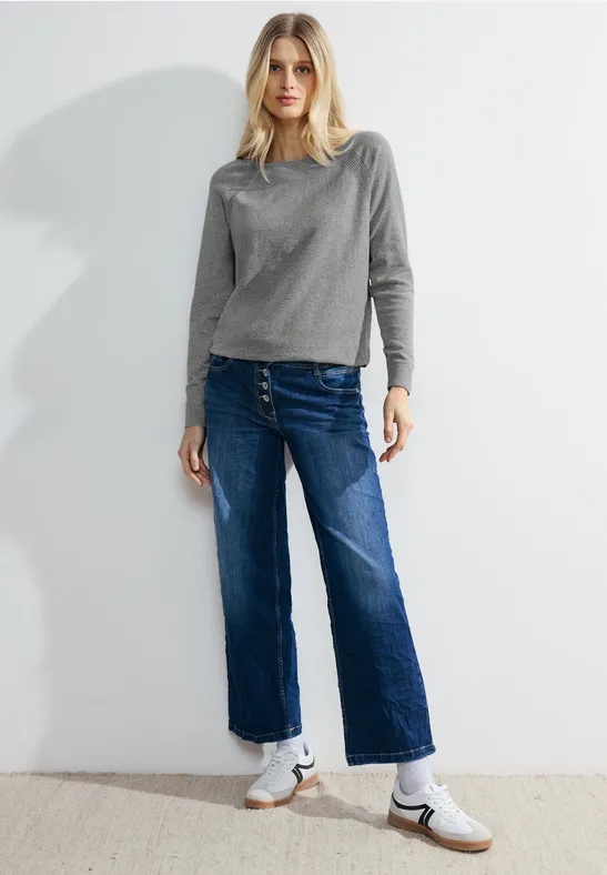 CECIL Pullover mit Struktur für Damen in Grau CECIL