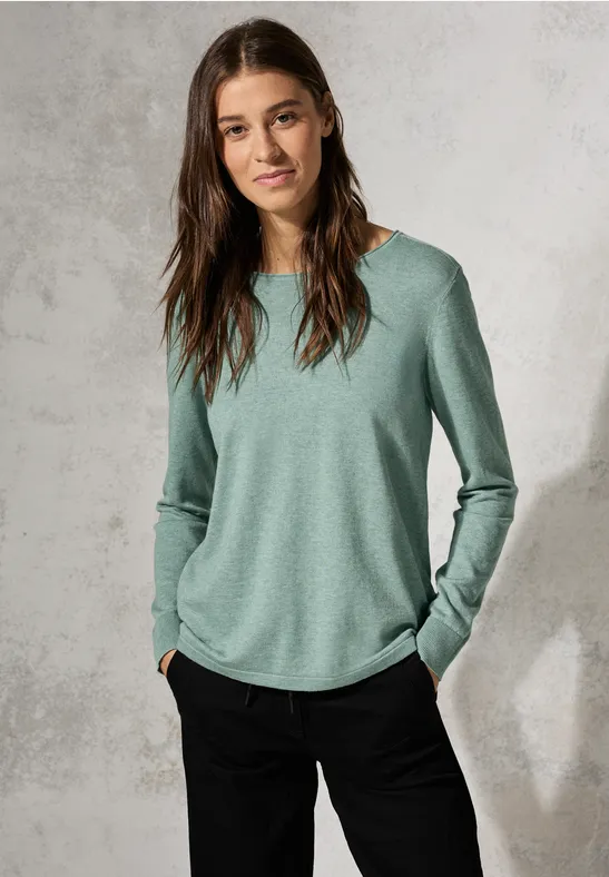 Cecil Damen Feinstrickpullover – V-Ausschnitt, Langarm, Aus Weichem Viskosemix