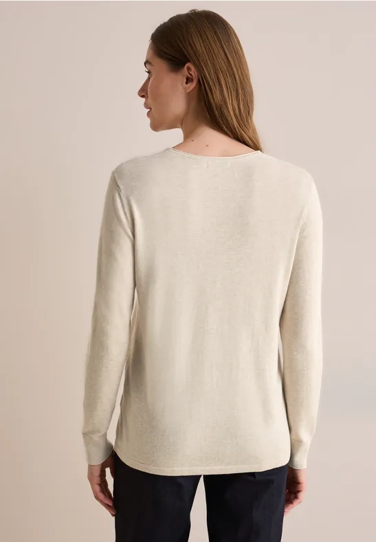 Cecil Damen Feinstrickpullover – V-Ausschnitt, Langarm, Aus Weichem Viskosemix