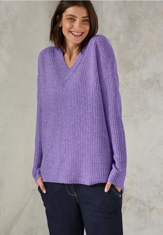 Strickpulli Damen Herbst Winter Mode V-Ausschnitt A Produktbild-Vorschau 2