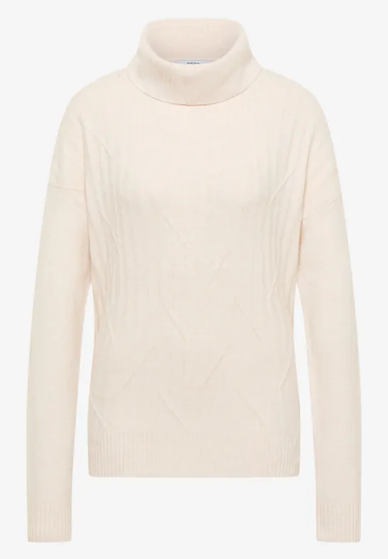 CECIL Struktur Rollkragenpullover für Damen in Grau CECIL