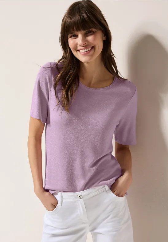 T-Shirt Femme Cecil - 100% Coton - Col Rond - Manches Mi-Longues - Basique Et Confortable