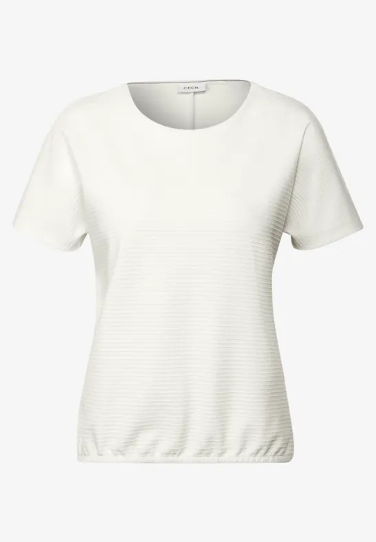T-shirt Femme Cecil - Manches 3/4 - Col Rond Fendu - Coton/Modal - Coupe Confort
