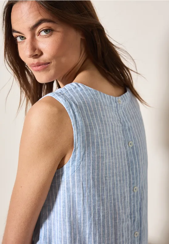 CECIL Gestreiftes Leinen-Top für Damen in Blau