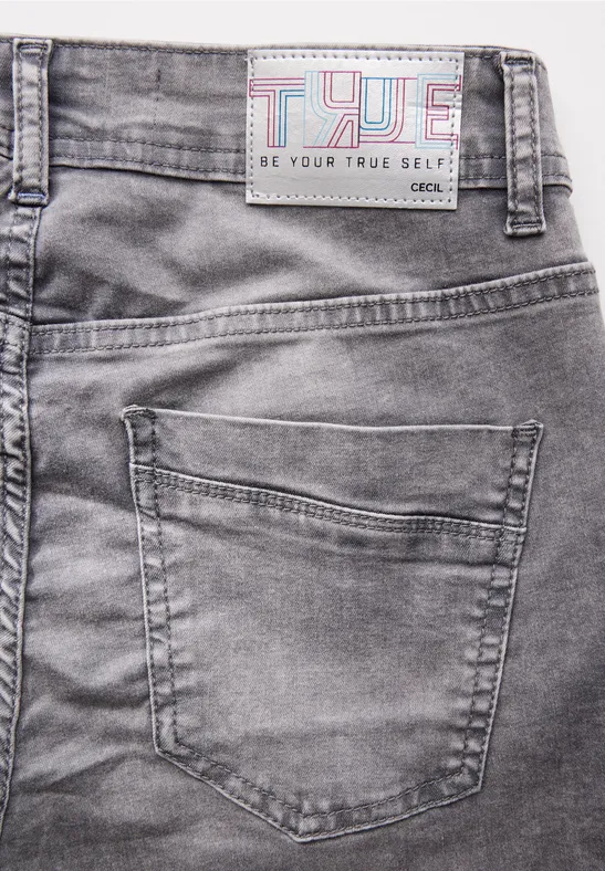 Cecil Jean Bootcut Femme - Taille Haute - Délavé Bleu - 75% Coton - Coupe Slim - Fermeture Zip