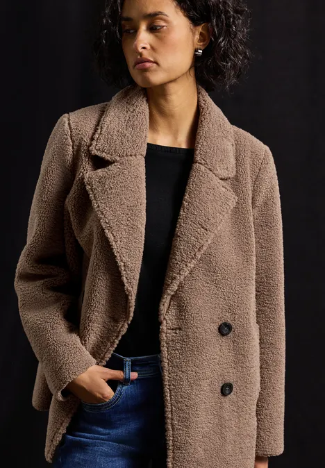 Teddy Caban Jacke rocky brown