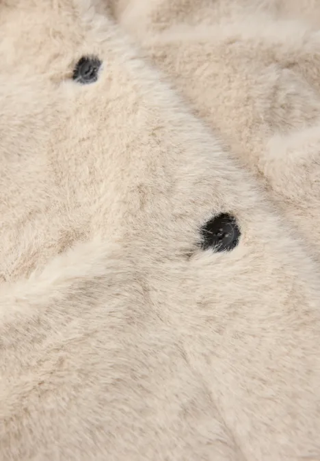 Fake Fur Mantel pastel sand