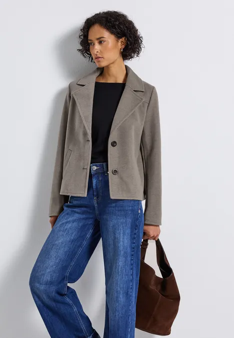 Kurze Cosy Reversjacke Sandy Mocca Mel.