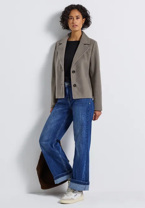 Kurze Cosy Reversjacke Sandy Mocca Mel.