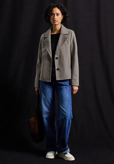 Kurze Cosy Reversjacke Sandy Mocca Mel.