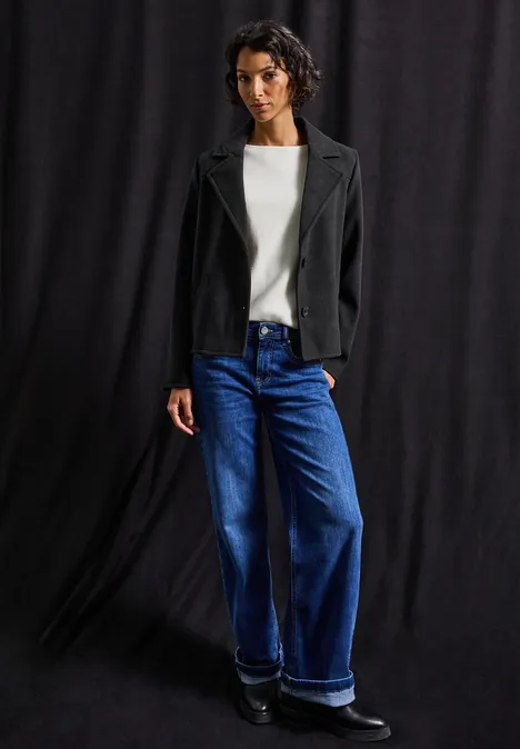 Kurze Cosy Reversjacke Obsidian Blue