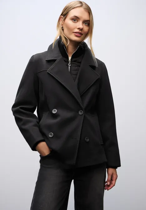 Cabanjacke mit Inlay Black