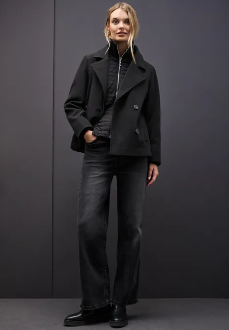 Cabanjacke mit Inlay Black